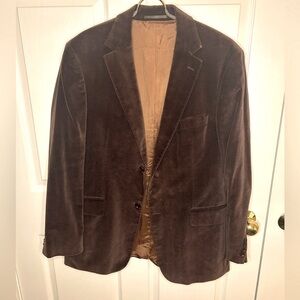 Hugo Boss brown cotton blazer with herringbone stitching